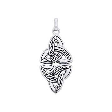 Double Braided Celtic Trinity Knot Sterling Silver Pendant TPD1294 - Jewelry